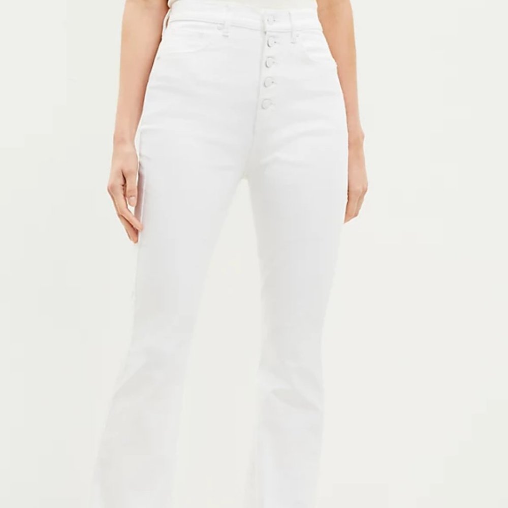 NWT Loft Button Front High Rise slim flare jeans size 27